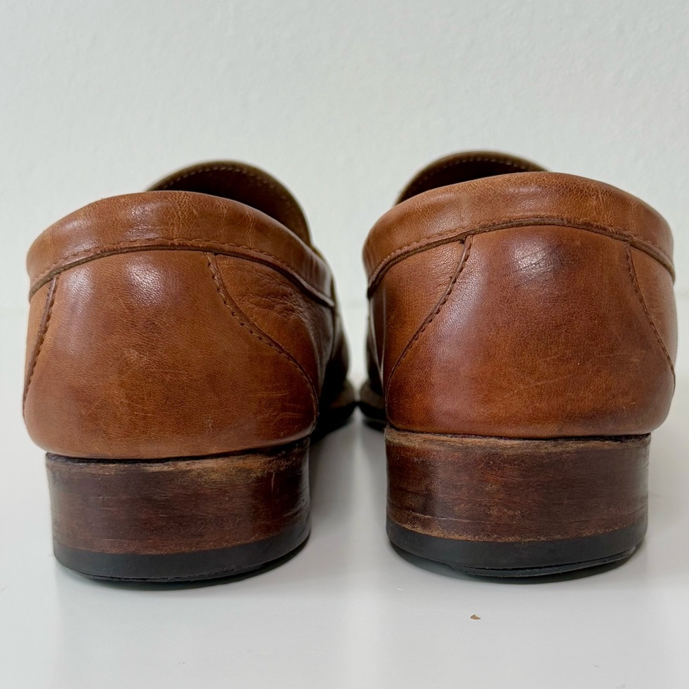VINTAGE Cole Haan Made in USA Leather Penny Loafers Chestnut Brown-Men’s Size 8C - Picture 7 of 14